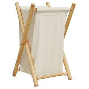 vidaXL Pyykkikori kermanvalkoinen 41,5x36x63,5 cm bambu