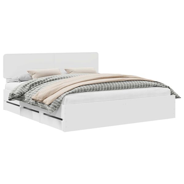 vidaXL S&auml;ngyn runko p&auml;&auml;tyll&auml; Valkoinen 200 x 200 cm Insin&ouml;&ouml;ripuuta