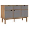 vidaXL Senkki OTTA ruskea ja harmaa 114x43x73,5 cm t&auml;ysi m&auml;nty