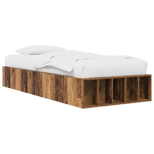 vidaXL S&auml;nkykehys varastolla Vanha puu 80 x 200 cm Tekninen puu