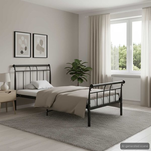 vidaXL S&auml;ngynrunko musta metalli 100x200 cm