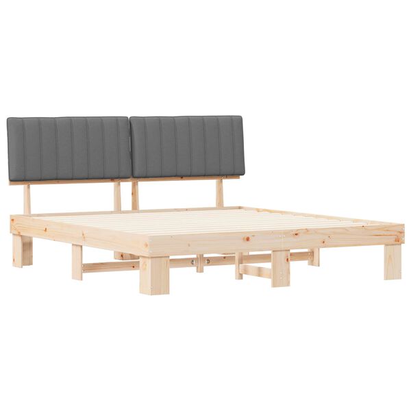 vidaXL S&auml;nkyrunko verhoillulla p&auml;&auml;dyn p&auml;&auml;tyll&auml; Vaaleanharmaa