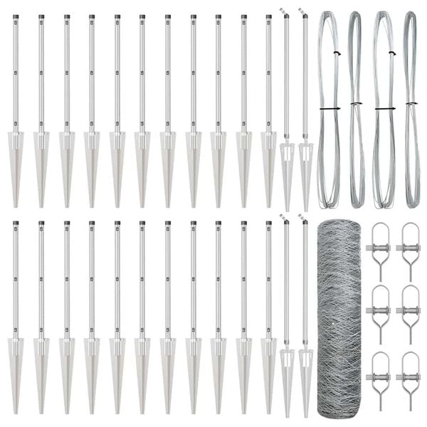 vidaXL Aitalatu Hopea 50 x 0,6 m (36 mm verkko) Teräs