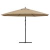 vidaXL Aurinkovarjo cantilever alumiinitolppa 350 cm taupe