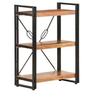 vidaXL 3-tasoinen kirjahylly 60x30x80 cm t&auml;ysi akaasiapuu