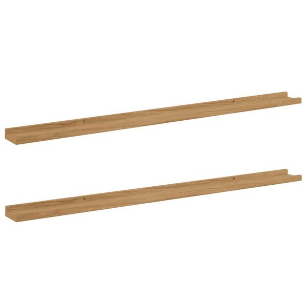 vidaXL Sein&auml;hylly hyllyll&auml; 2 pcs Ruskea 115 x 9 x 3 cm Tekninen puu