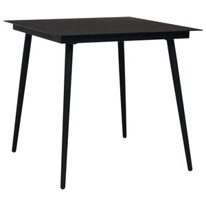 vidaXL Puutarhan ruokap&ouml;yt&auml; musta 80x80x74 cm ter&auml;s ja lasi