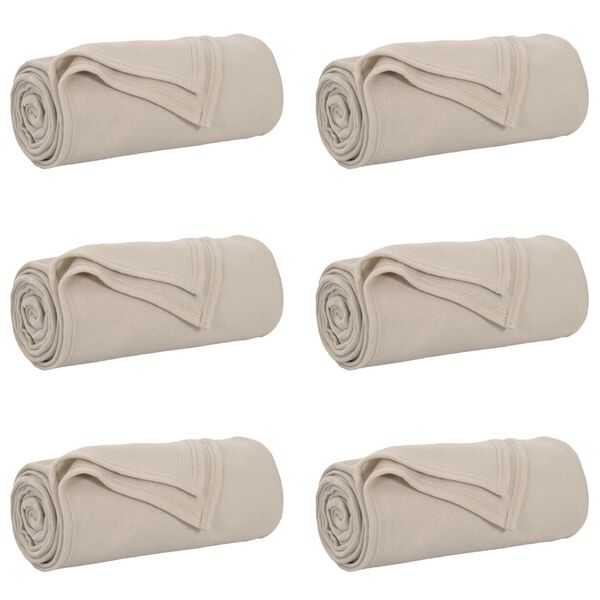 vidaXL Heittop&auml;&auml;llys 6 pcs Beige 170 x 130 cm Fleese
