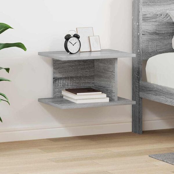 vidaXL Y&ouml;p&ouml;yt&auml; Harmaa Sonoma 40 x 30 x 25 cm Tekninen puu