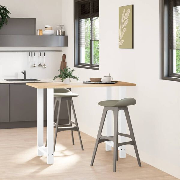 vidaXL Baarip&ouml;yd&auml;n jalat, valkoinen, 2 kpl, 60 x (100-101) cm, ter&auml;s