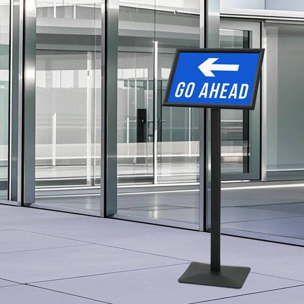 vidaXL Pedestaali juliste teline Musta a3 Alumiini ja PVC