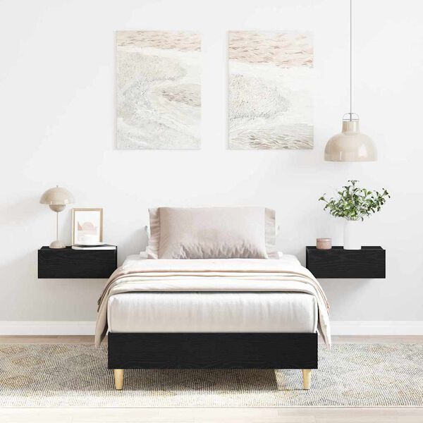 vidaXL S&auml;ngyn runko Musta tammi 100 x 200 cm Tekninen puu