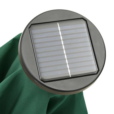 vidaXL Aurinkovarjo LED-valolla vihreä 200x211 cm alumiini