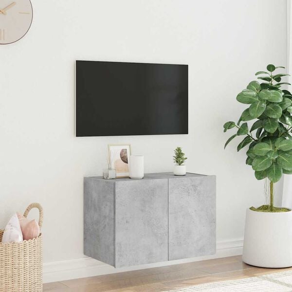vidaXL TV-sein&auml;kaappi LED-valoilla betoninharmaa 60x35x41 cm