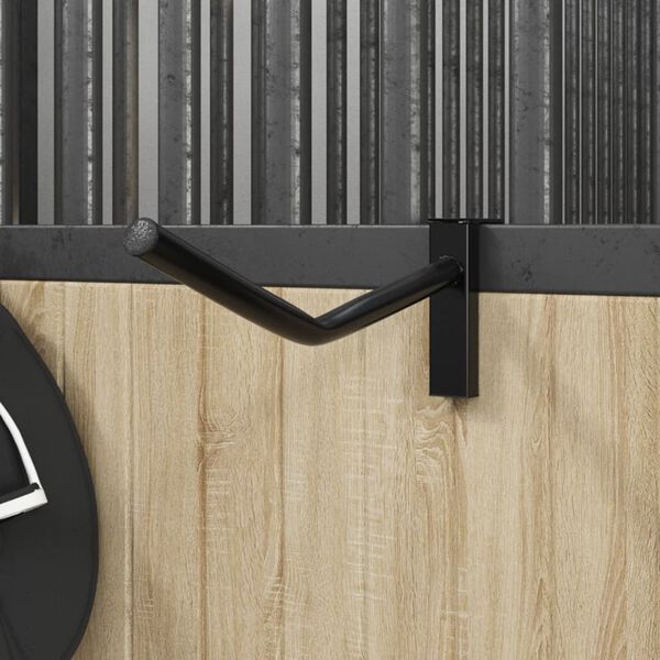 vidaXL Satulateline suitsikoukulla yksivartinen kannettava musta rauta