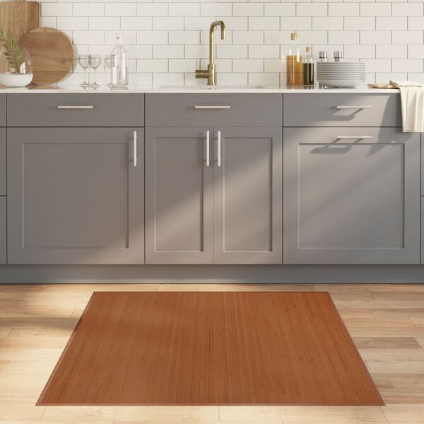 vidaXL Matto neli&ouml; ruskea 100x100 cm bambu