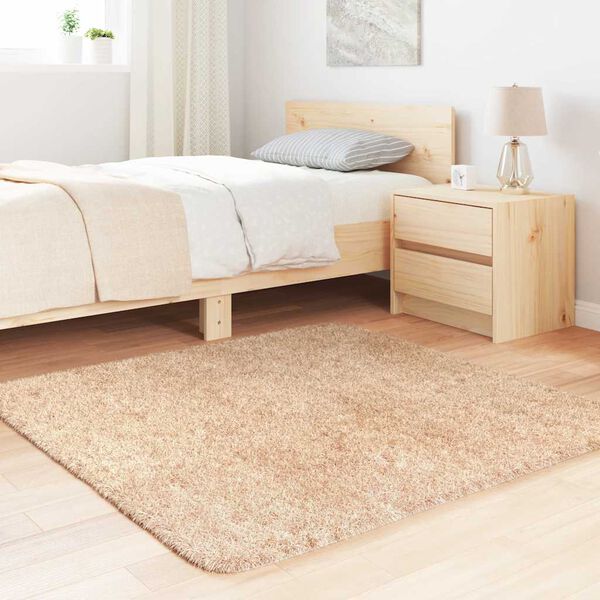 vidaXL P&ouml;rr&ouml;matto korkeanukkainen NAVARRA beige 120x120 cm polyesteri