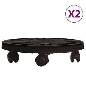 vidaXL Kasvirullakko py&ouml;rill&auml; 2 kpl halkaisija 30 cm musta 170 kg