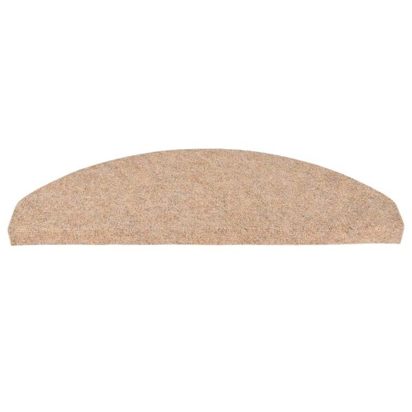vidaXL Itsekiinnittyvät porrasmatot 10 kpl beige 65x22,5x3,5 cm