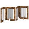 vidaXL K&auml;yt&auml;nn&ouml;llinen koiraportti jalustoilla 4 pcs Savutammi 241 cm
