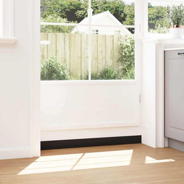 vidaXL Kierteellinen oven harjasulku 6 pcs Musta 100 cm Alumiiniseos