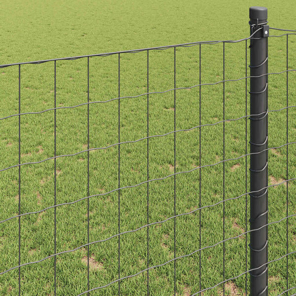 vidaXL Euroaita Harmaa 1.2 x 25 m PVC-pintainen rauta