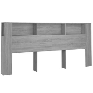vidaXL S&auml;ngynp&auml;&auml;ty s&auml;ilytystilalla harmaa Sonoma 220x18,5x104,5 cm