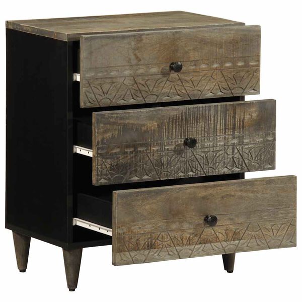 vidaXL y&ouml;kaappi vaaleanharmaa 50x33x60 cm massiivipuu mango