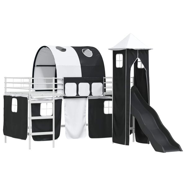 vidaXL Lasten parvis&auml;ngyn runko Valkoinen ja musta 79,5 x 200 cm