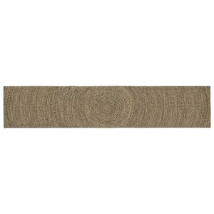 vidaXL Alue Matto Luonnollinen ja musta 80 x 400 cm Juutti