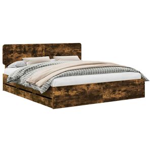 vidaXL S&auml;ngyn runko Savustettu Tammi 6FT Super King Size K&auml;sitelty puu