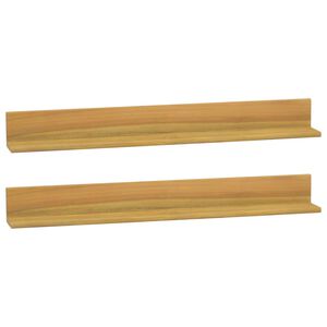 vidaXL Sein&auml;hyllyt 2 kpl 90x10x10 cm t&auml;ysi tiikki