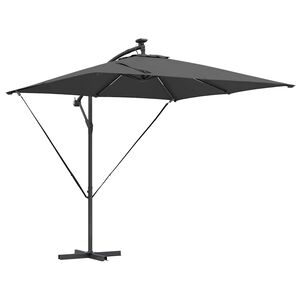 vidaXL Aurinkovarjo LED-nauhoilla Antrasiitti 249 x 249 x 250 cm