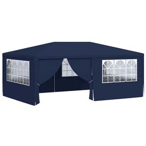 vidaXL Ammattilaisten juhlateltta sivuseinill&auml; 4x6 m sininen 90 g/m&sup2;