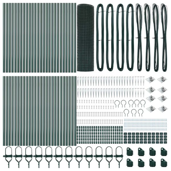 vidaXL Aitalatu Vihre&auml; 100 x 0,4 m (12 x 12 mm verkko) Ter&auml;s ja PVC