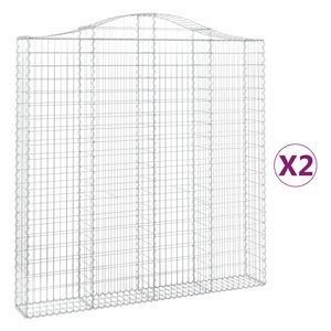vidaXL Kaarevat kivikorit 2 kpl 200x30x200/220 cm galvanoitu rauta