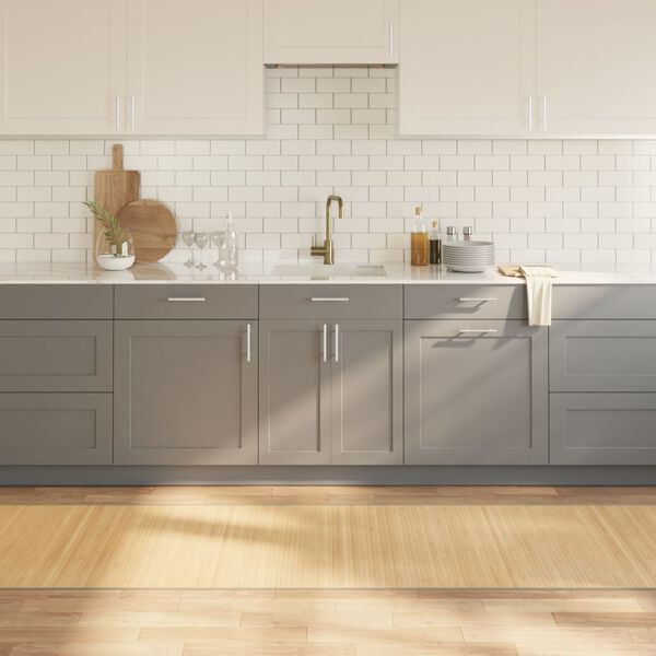 vidaXL Matto suorakaide vaalea luonnollinen 80x1000 cm bambu