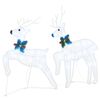 vidaXL LED Porot 2 kpl Kylm&auml; Valkoinen 45 x 19 x 65 cm kangas