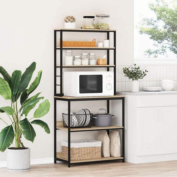 vidaXL Keitti&ouml;hylly Sonoman tammi 80 x 40 x 168 cm Tekninen puu