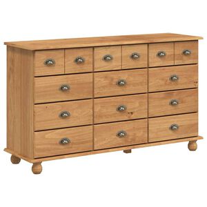 vidaXL Laatikosto ASKIM Ruskea 79 x 40 x 133,5 cm Massiivinen m&auml;nty