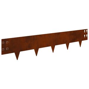 vidaXL Nurmireunus 10 kpl 100 x 20 cm Ter&auml;s Ruosteinen