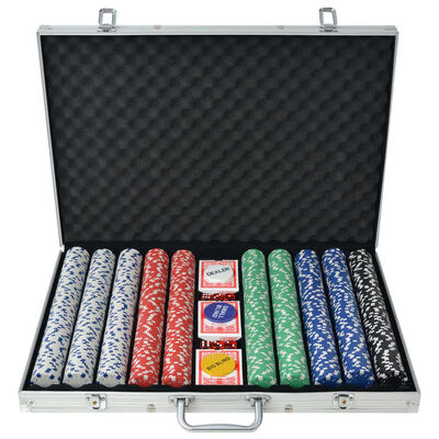 vidaXL Pokerisarja, jossa 1000 Pelimerkkiä Alumiini