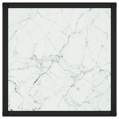 vidaXL Sohvapöytä mustavalkoisella marmorilasilla 40x40x50 cm