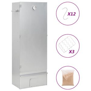 vidaXL BBQ Savustinuuni puulastuilla 44,5x29x110 cm galvanoitu ter&auml;s