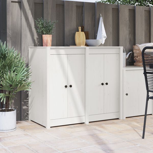 vidaXL Keitti&ouml;n ovi MEPPEL 2 pcs Valkoinen 50 x 9 x 82 cm T&auml;ysi M&auml;nty