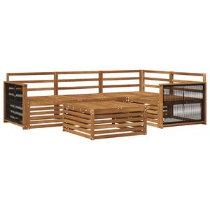 vidaXL Ulkosohvakokoelma 5 pcs Luonnollinen Tihe&auml; akasiapuu
