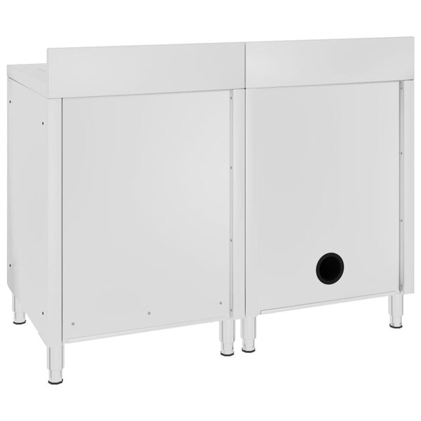 vidaXL Kaupallinen tiskiallaskaappi 120x60x96 cm ruostumaton teräs