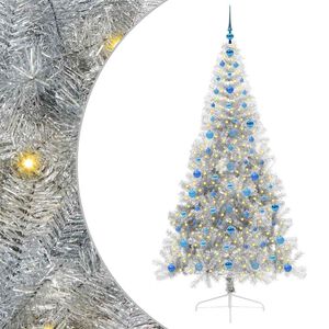 vidaXL Tekokuituinen Esivalmistettu Joulukuusi Hopea 210 cm PET