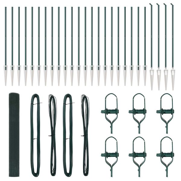 vidaXL Aitalatu Vihre&auml; 50 x 1,2 m (19 x 19 mm verkko) Ter&auml;s ja PVC