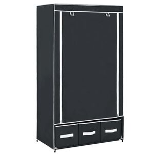 vidaXL Vaatekaappi musta 87x49x159 cm kangas